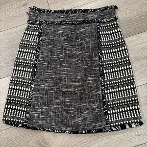 French Connection Black and White Textured Mini Skirt Size 0